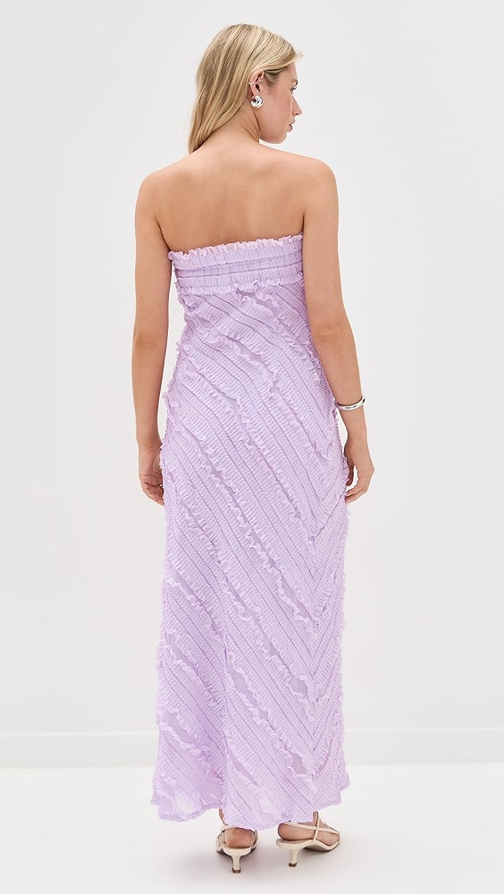 Strapless Ruffled Maxi Dress